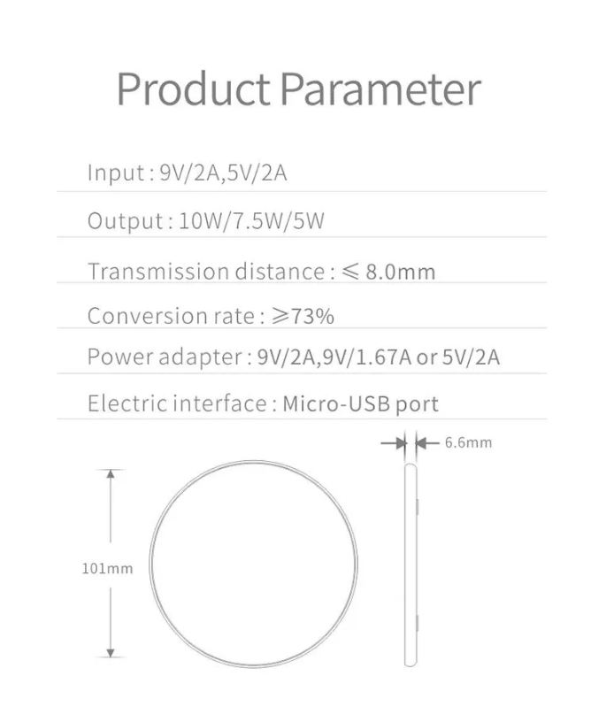 Wireless Iphone Android USB Phone Charger Pad 10w 110 Khz
