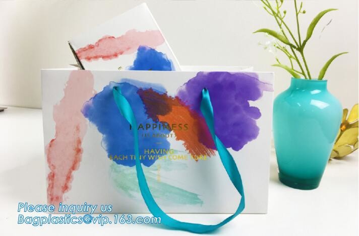 violet printing shopping bags by handmade,Gift shopping luxury carrier Bag Direct Manufacture Paper Bag logo Printing