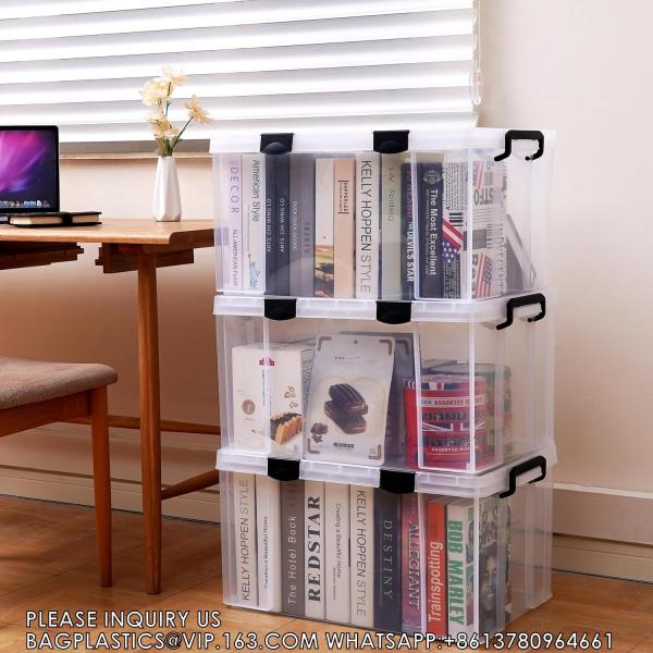 Airtight Plastic Storage Bins With Gasket Seal Lids And 6 Secure Latching Buckles Stackable Storage Containers