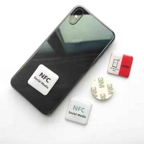Quality 13.56MHz Custom RFID Key Fob NFC Epoxy Sticker Instant Sharing For Phone NFC Stickers for sale