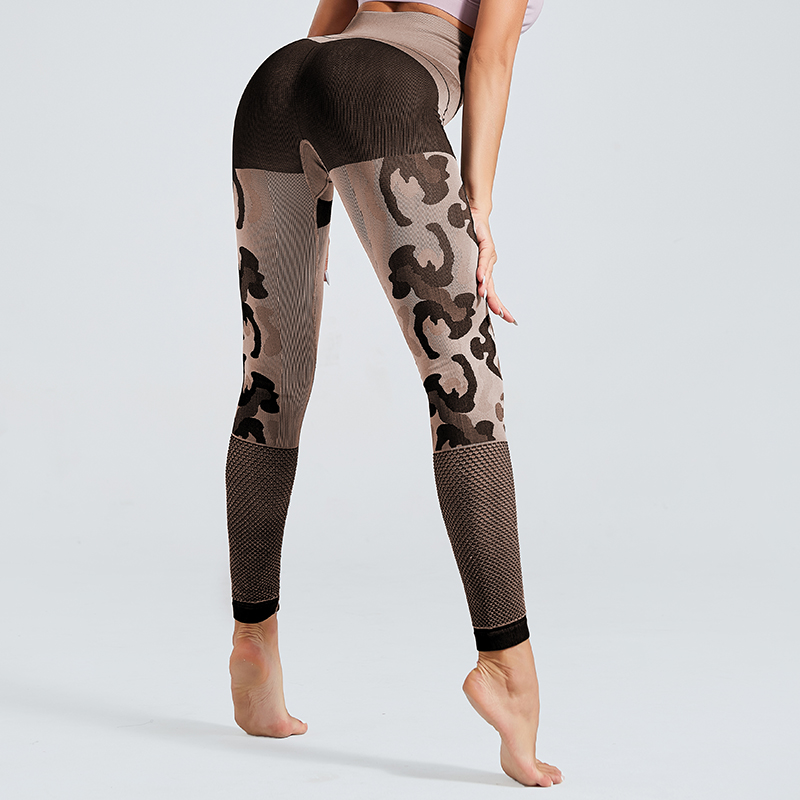 2019 Yoga wear girls Leopard Grain Seanmless Mesh Woman Fitness Yoga Leggings Or Top