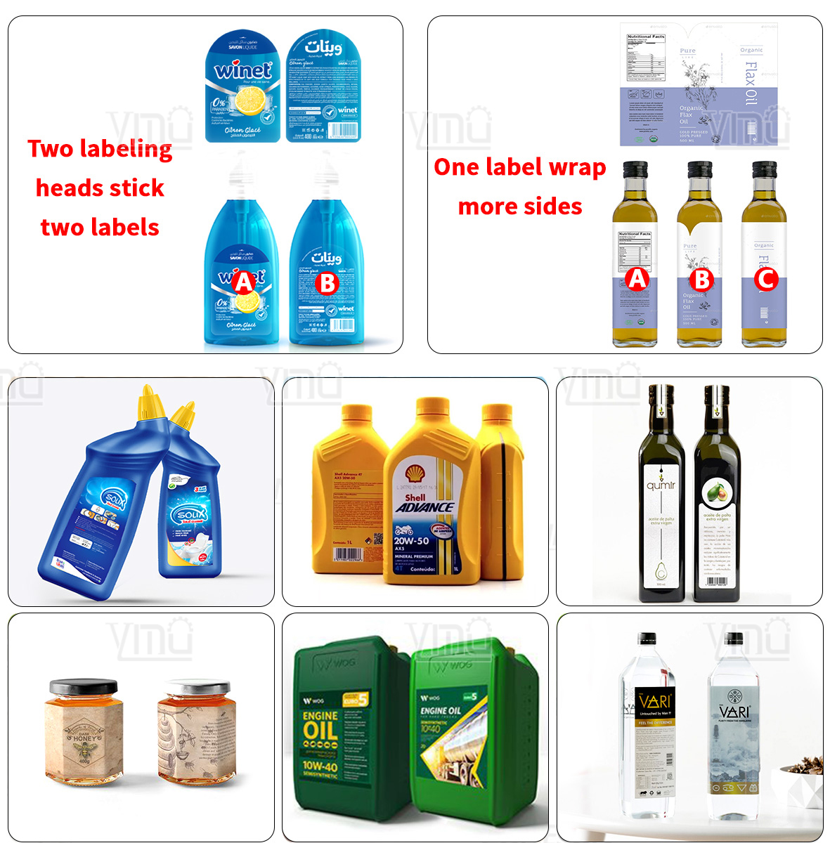 Hand Sanitizer Alcohol Square Bottle Front Back Labeler Automatic Two Sides Labelling Machine