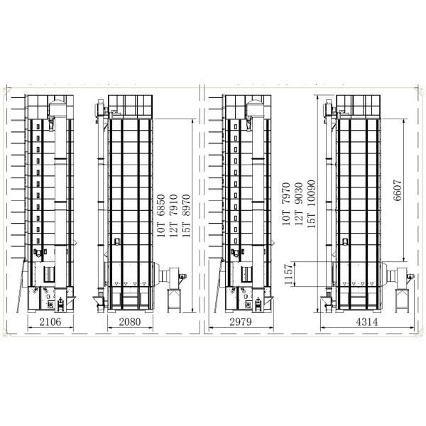 Circulating Mini Grain Drying Machine 7.87KW Wheat Dryer Machine Lateral Flow Feed Type