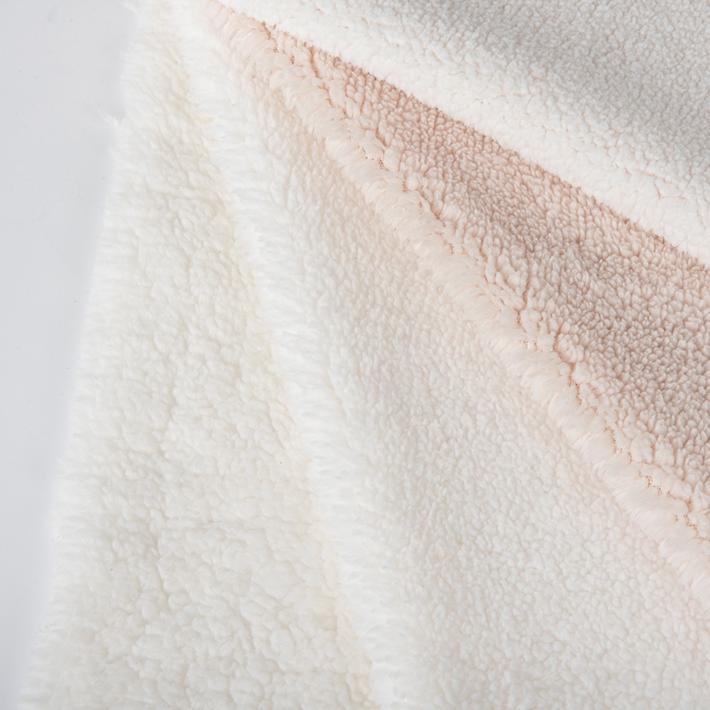 Tricot Knitted 100% Polyester BROG Sherpa Faux Lamb Fur Fabric for Garments Lining