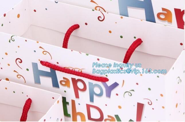 Custom paper bag with handle coated white paper bag printing pattern flower carrier bag,Flower carrier paper bags with d