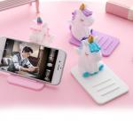 Cartoon Silicone Lazy Mobile Phone Holder Unicorn Car Desktop Multi-function