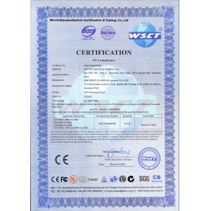 GAMEMON MANUFACTURING LTD Certifications