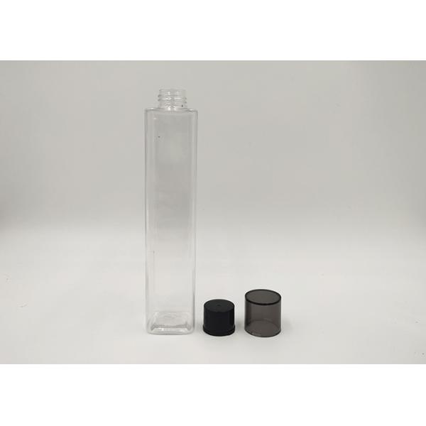 100ml Slim Square Cosmetic PET Bottles Silk Screen Printing With Screw Double Cap