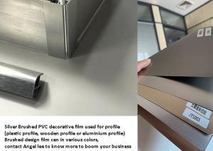 China 1240mm Fireproof PVC Decorative Film Metallic Silver Brushed wholesale