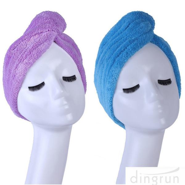 Quality Super Absorbent Fast Drying Microfiber Hair Turban Towel Wrap for sale