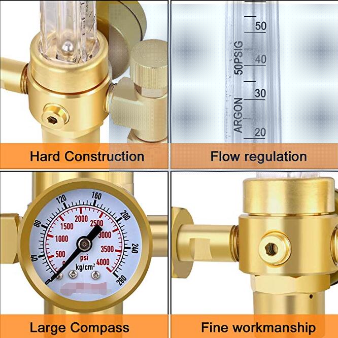 Gas Reducer CGA320 CGA580 Inlet Connection TIG Welder MIG Welding Gauge CO2 Flowmeter Argon Regulator