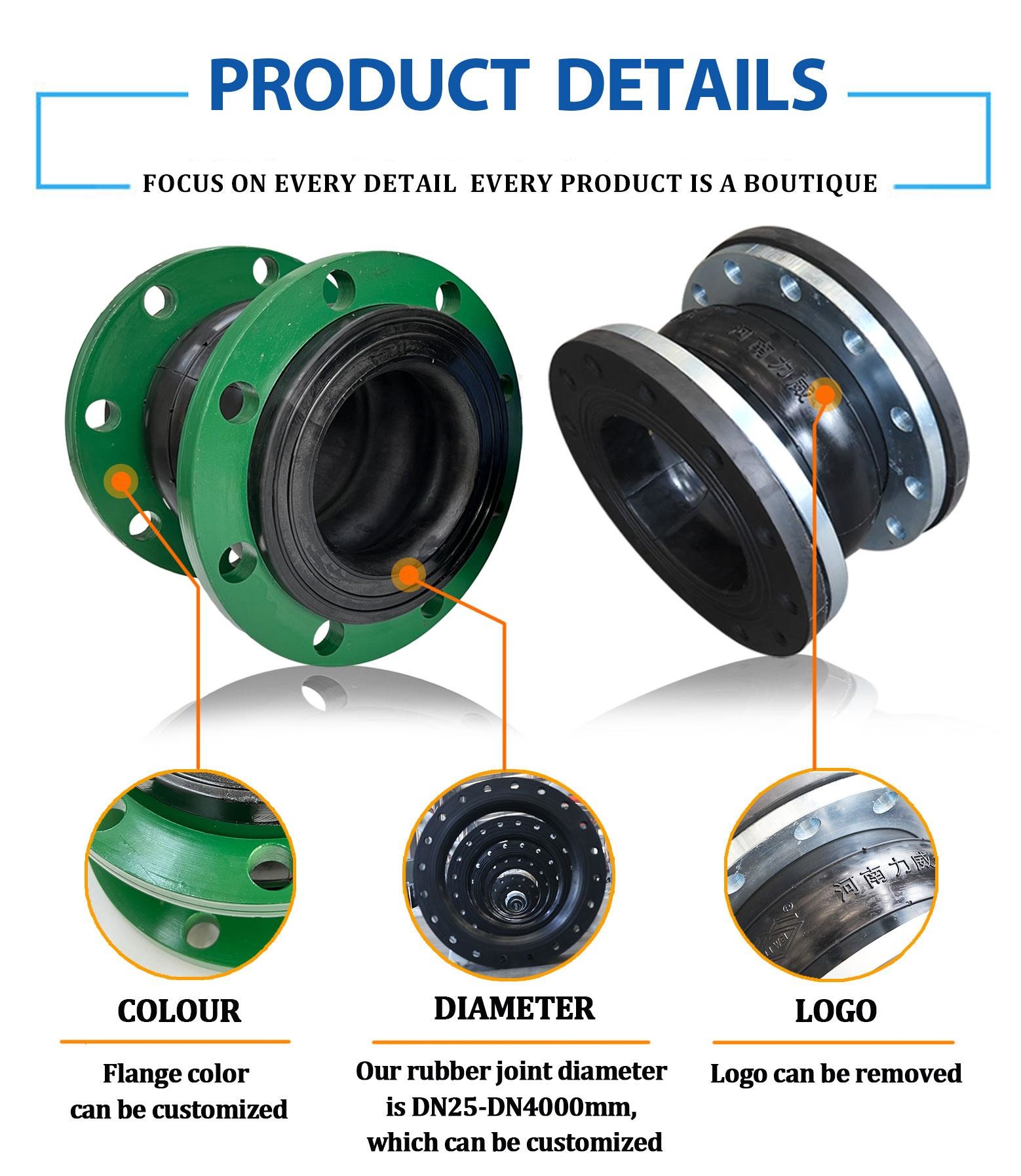 4" Epdm Bellow Flexible Joint With Good Noise Reduction Flange