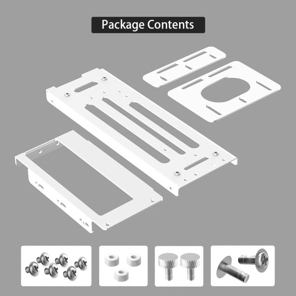 White Vertical GPU Bracket for High Speed PCI-E 4.0 16X Graphics Cards with 24cm Extension