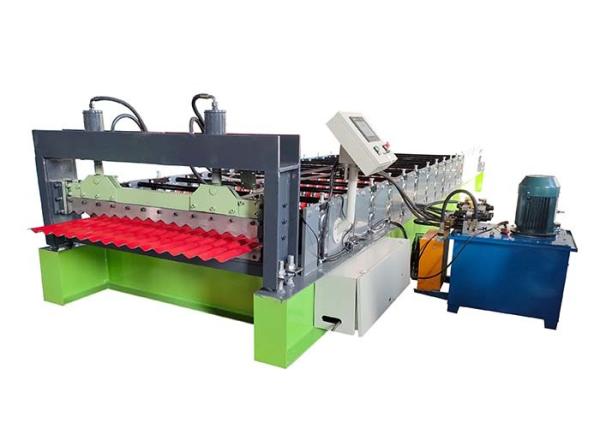 Quality Galvanized Steel Corrugated Sheet Roll Forming Machine Working Speed 10-15 M/Min for sale