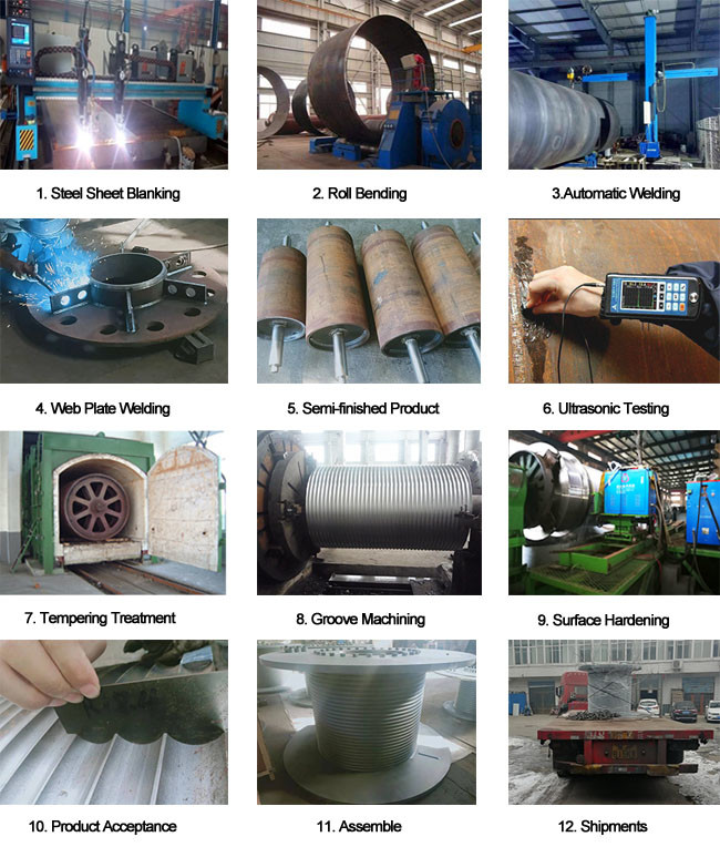 Muiti Layer Winch Drum , Cable Winding Drum Customized Cabon Steel