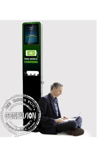Quality 21.5 Kiosk Digital Signage Display Stands Cell Phone Charging Station Multi Media Ads for sale