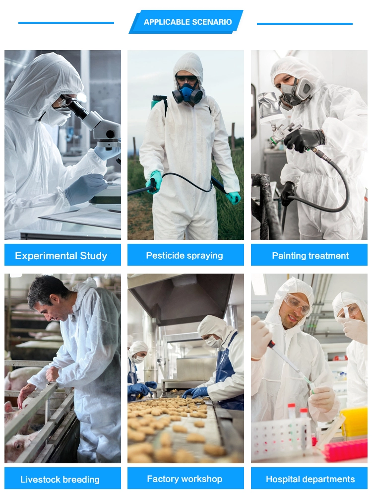 Anti Bacterial Disposable Protective Coverall With collar S-4XL