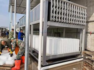 20 Tons Block Ice Machine Water Cooled Crushed Ice Blocks For Fish Preservation