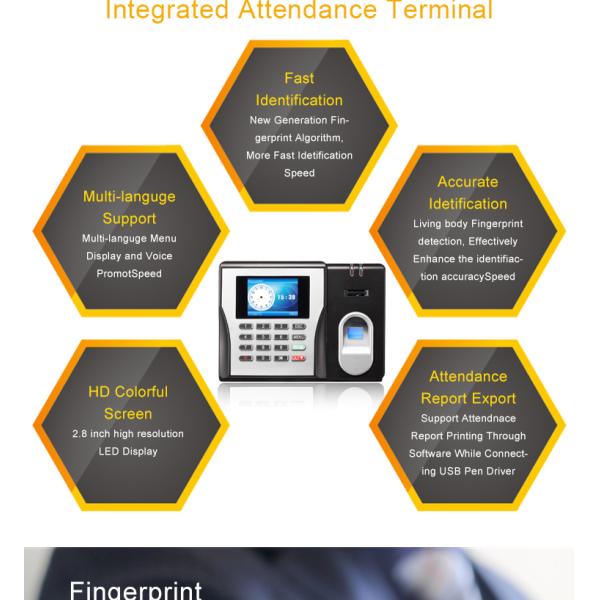 125KHZ Fingerprint Time Attendance System