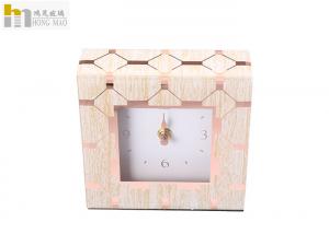 China Beautiful Pink Mirrored Desk Clock Classic Style Environment Friendly wholesale