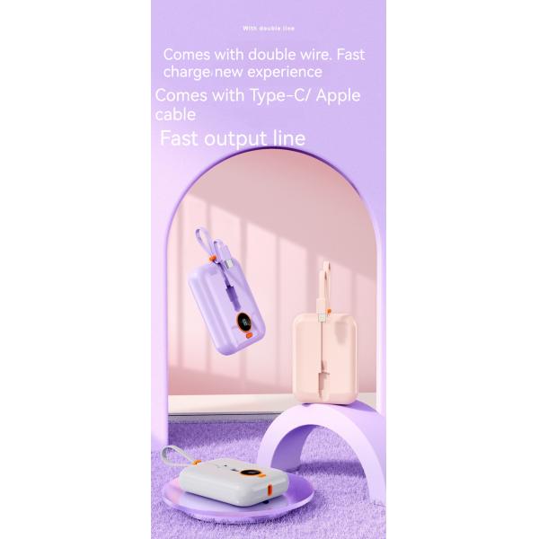 Type C Output Interface Portable 10000mAh Power Bank for Outdoor Charging and Devices