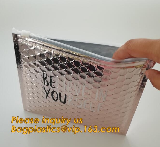 Cosmetic Slider Zip lockk Bubble Bags Bubble Slide Pouch,Zip lockk esd bubble bag bubble packaging wrap cosmetic pouch slide