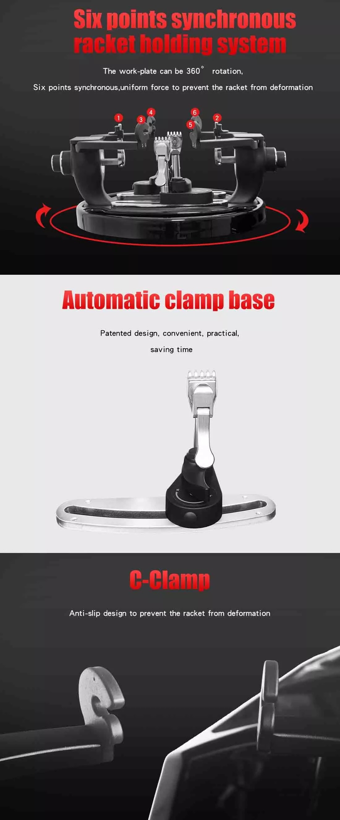 AC 240V Vertical Badminton Racket Stringing Machine Black