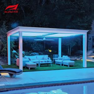 China Aluminum Alloy Outdoor Electric Louvered Pergola With Louvered Roof wholesale
