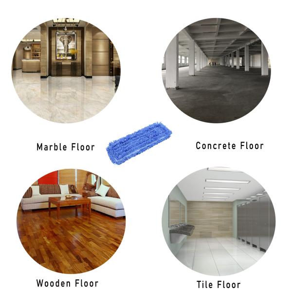 Microfiber Dust Cleaning Mop 16x48cm Small Size Blue Loop End Floor Cleaning Mop Head