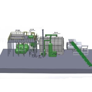 China Automatic feeding and vacuum discharging waste tyre/ plastic pyrolysis to fuel oil machine wholesale