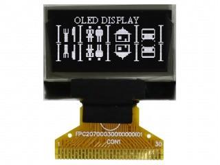 Quality PMOLED Display 0.96 Inch 30 Pins 128x64 Dots Oled Lcd Display White I²C COG Graphic Monochrome for sale