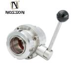 304 316L Sanitary Stainless Steel SMS 3a Dairy Union Set Type Butterfly Valve