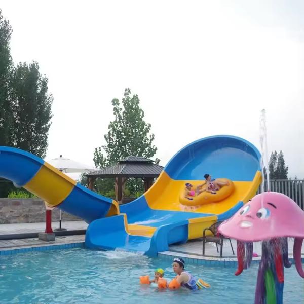 Quality Customized Boomerang Water Slide For 2 Kids With Raft Slide For Fun for sale