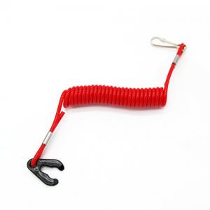 China Red Reinforced Coiled Jet Ski Safety Lanyard Fits Any Brand Kill Switch wholesale