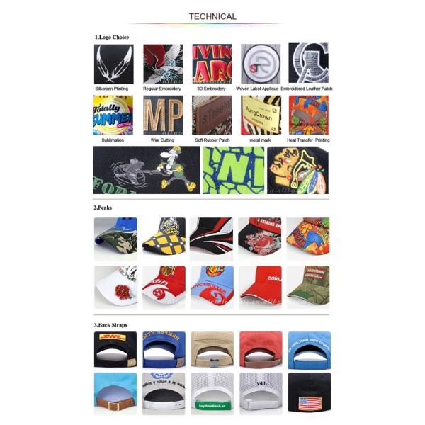 Personalized Advertising Printed Baseball Caps 100% Polyester