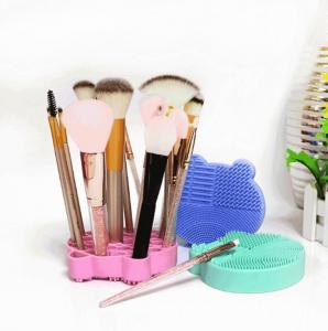 China OEM No Deformation Bear Shape Silicone Makeup Brush Holder on sale
