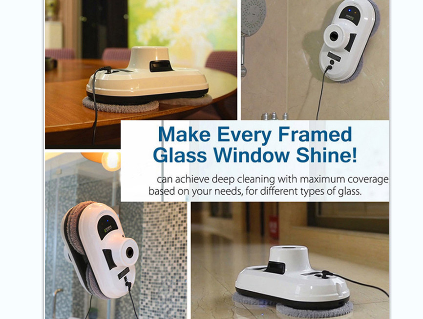 Electric 2800Pa Automatic Glass Cleaner Robot Auto Border Detection