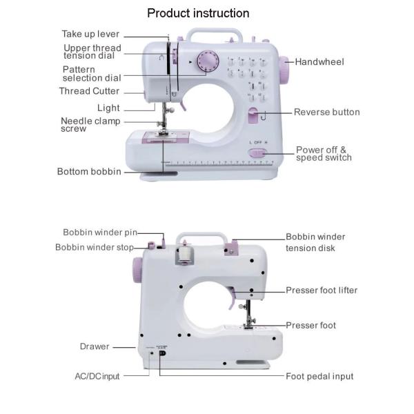 Easy-to- ABS Metal Household Sewing Machine 505 Domestic Portable Mini Sewing Machine