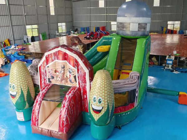 Quality Digital Printing Inflatable Combo Funny Infant Playground Corn Farm Theme Inflatable Bouncy House With Slide For Kids for sale