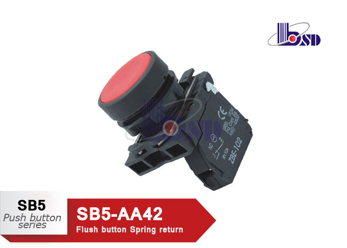 Flat Red Push Button Switch SB5 Series / 660V Push To Break Switch