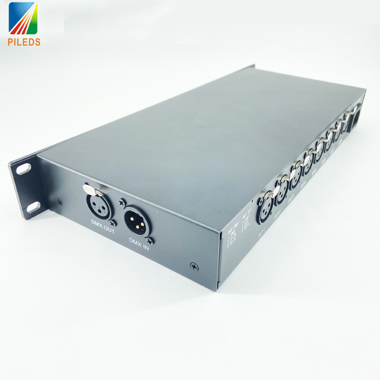 8-Port XLR Artnet Controller for DMX/SPI DJ Stage Light with 8 Units and MADRIXS Dimmers Compatibility