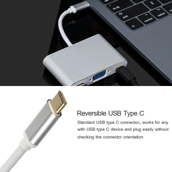 4096 x 2160 USB 3.1 To VGA USB 3.0 Multiport Adapter Converter