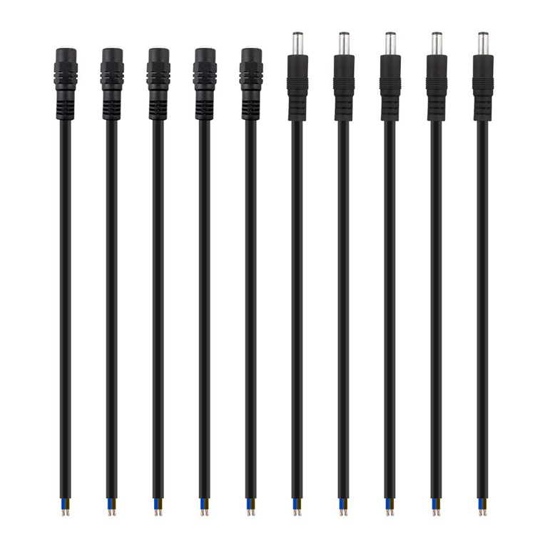 CUSTOM DC Male Female Barrel Jack 2.1x5.5mm to Open Pigtail DC Power Cable