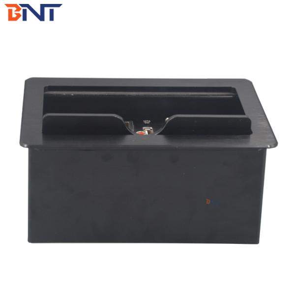 Aluminum furniture power data table mounted socket with slip cover