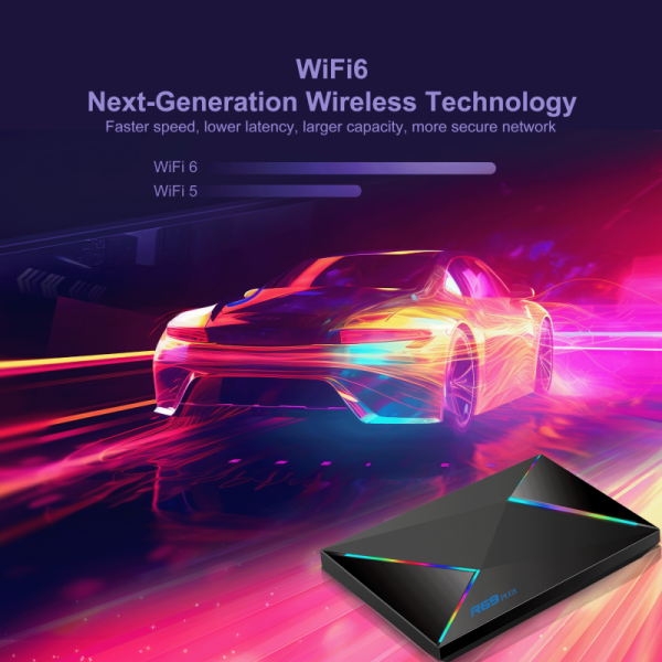 Smart TV Box Android R69 Plus 4K UHD Media Streamer - Turn Standard TV into Smart TV, Supports Popular Streaming Apps, Voice Remote, Easy Setup Family