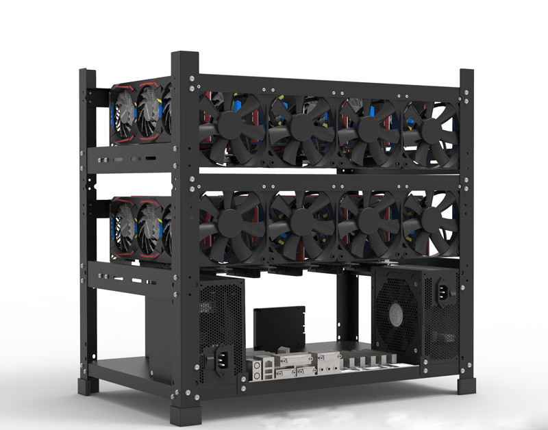 12GPU Server Case Open Air Frame Mining Miner Rig For ETH BTC LTC Crypto Coin Mining