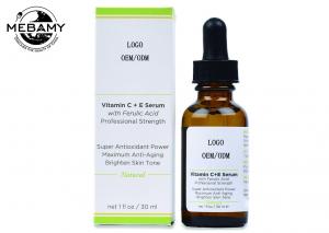 China Natural Vitamin C E Serum With Ferulic And Hyaluronic Acid / Organic Anti Aging Serum wholesale