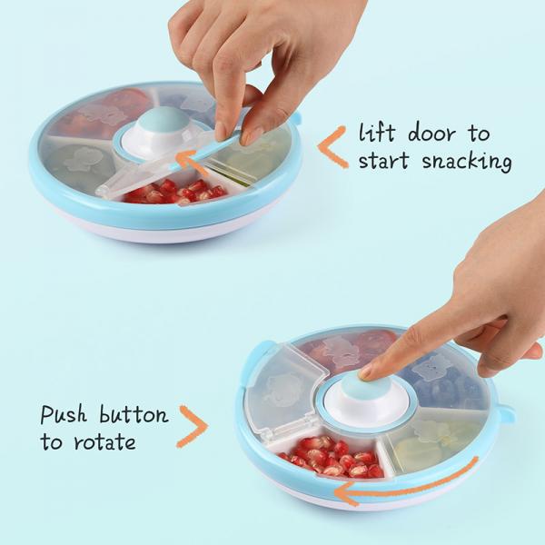 Round Divided Plastic Containers Multi Compartment Snack Containers
