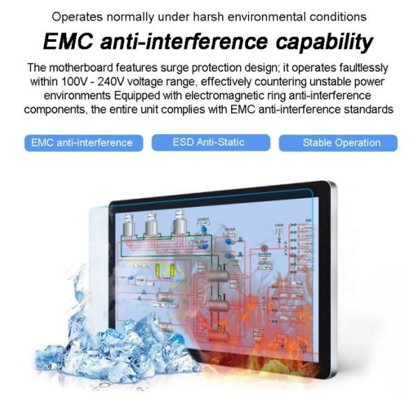 27 Inch Wall Mount Embedded LCD Industrial Touch Panel PC With Printer VGA DVI Port