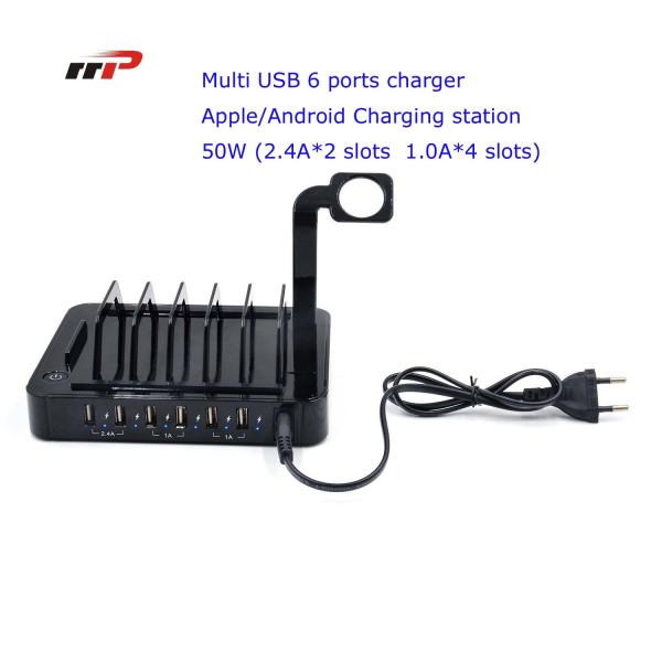 Quality Multi Device 6 Port 5.0v 8.8a Usb Charging Station Apple Android Ipad Iwatch Use for sale
